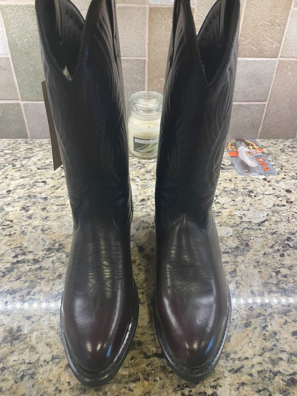 Masterson Boot Burgundy Leather Western Cowboy Men Boots Size 10.5 D